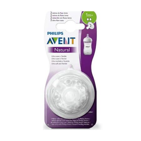 Tétine Philips Avent Natural 1m+ – Débit 2 (Lot de 2)