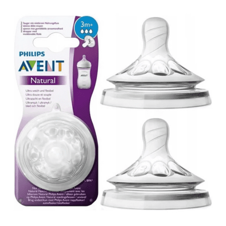 Tétine Philips Avent Natural 3m+ – Débit 3 (Lot de 2)