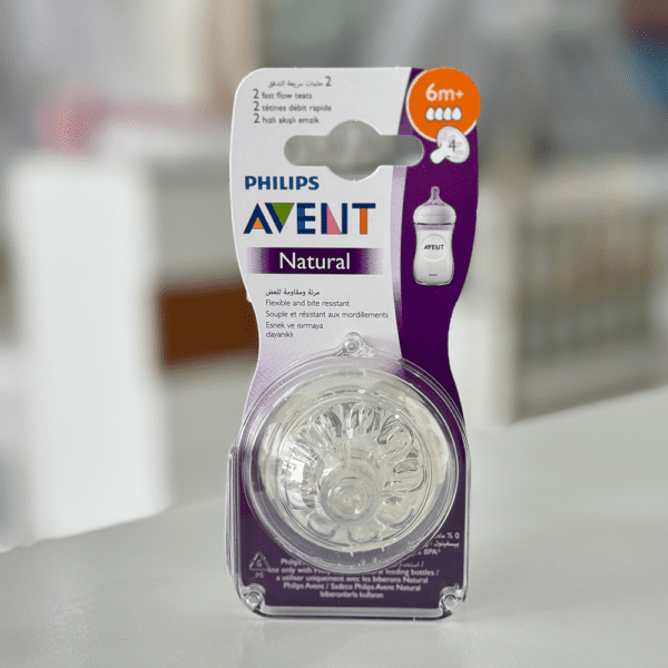 Tétine Philips Avent Natural 6m+ – Débit 4 (Lot de 2)