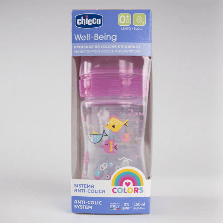 Biberon Chicco Well-Being 150ml – 0m+ Débit Lent