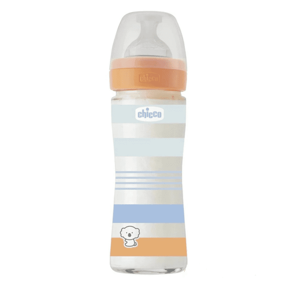 Biberon Chicco Well-Being en Verre 240ml – 0m+ Débit Lent
