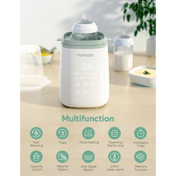 Chauffe-biberon Momcozy – Chauffage doux, rapide et intelligent