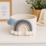 Mini panier de rangement bébé – Format compact & déco ludique (24 cm)