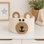 Mini panier de rangement bébé – Format compact & déco ludique (24 cm)