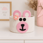 Mini panier de rangement bébé – Format compact & déco ludique (24 cm)