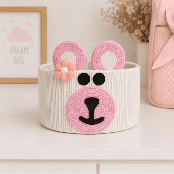 Mini panier de rangement bébé – Format compact & déco ludique (24 cm)