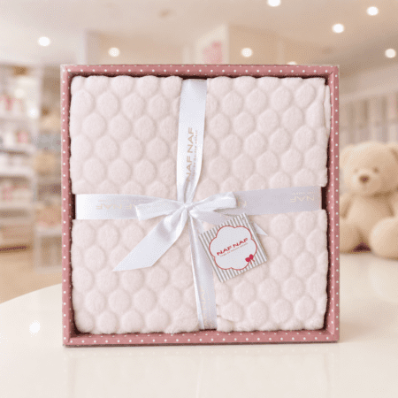 Plaid Bébé Naf Naf Rose Ultra Doux avec Coffret Cadeau