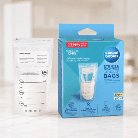 Sachets de conservation de lait maternel Canpol Babies – Stériles & anti-fuite