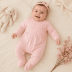 Grenouillère Bébé Rose Élégante avec Bonnet