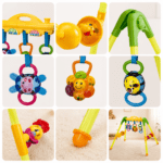 Portique d’Éveil Bébé avec Jouets Suspendus Colorés