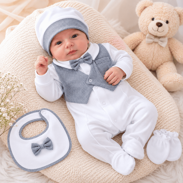Sortie Clinique Bébé Garçon 7 Pièces Style Gentleman