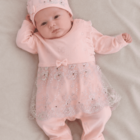 Sortie Clinique Bébé Fille 7 Pièces Dentelle & Papillons
