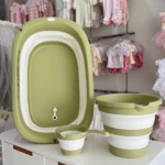 Pack Bain Bébé Pliable DOLU – Baignoire + Seau + tasse | Pratique & Gain de Place