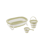 Pack Bain Bébé Pliable DOLU – Baignoire + Seau + tasse | Pratique & Gain de Place