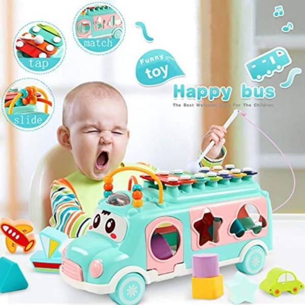 Jouet Bus Musical Bébé – Éveil & Apprentissage Ludique 18 Mois+