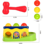 Jeu d’Éveil Bébé Marteau & Balles – Knock Ball Huanger | Coordination & Motricité 12 Mois+
