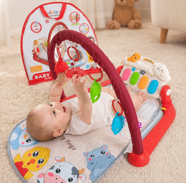 Tapis d’Éveil Bébé avec Arche & Jouets Suspendus – Huanger Playgym | Musique & Lumière