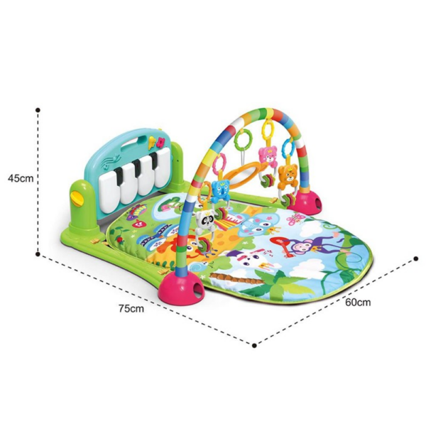 Tapis d’Éveil Bébé avec Piano Musical & Arche de Jeux | Piano Fitness Rack 0+