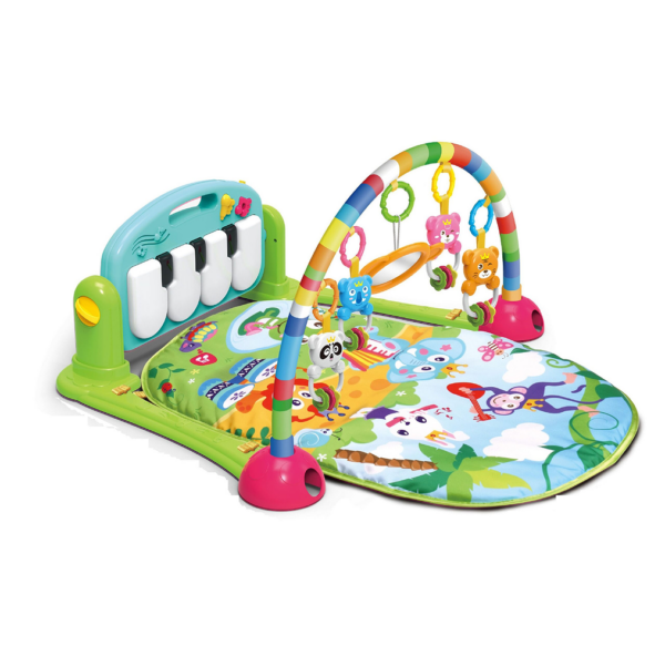 Tapis d’Éveil Bébé avec Piano Musical & Arche de Jeux | Piano Fitness Rack 0+