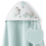 Sortie de Bain Bébé à Capuche Interbaby 1x1 m – 100% Coton | Douceur & Confort