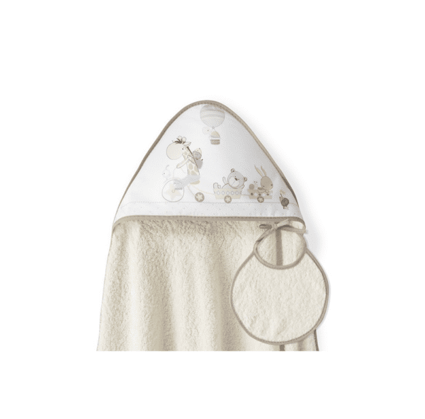 Sortie de Bain Bébé à Capuche Interbaby 1x1 m – 100% Coton | Douceur & Confort