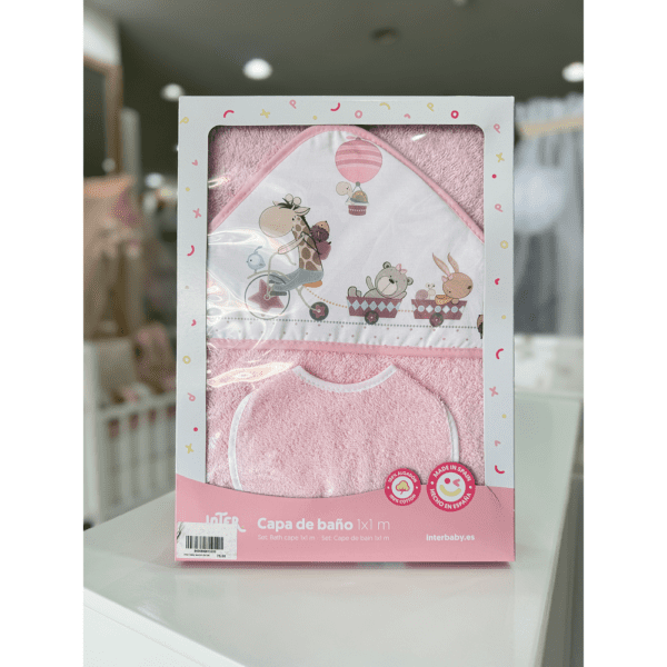 Sortie de Bain Bébé à Capuche Interbaby 1x1 m – 100% Coton | Douceur & Confort