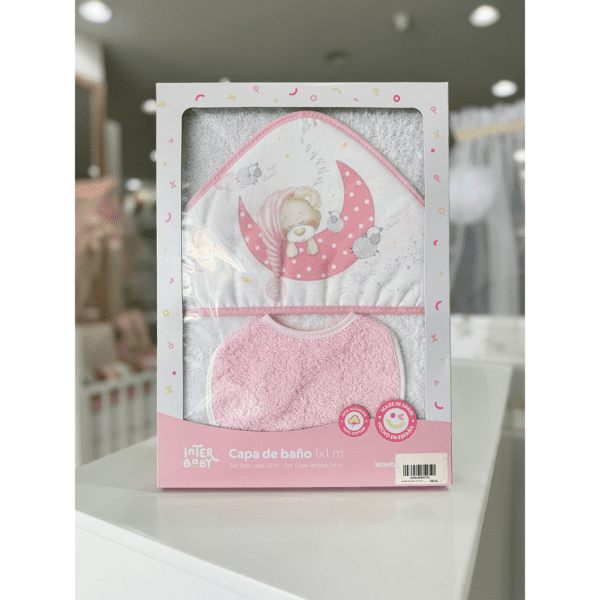 Sortie de Bain Bébé à Capuche Interbaby 1x1 m – 100% Coton | Douceur & Confort