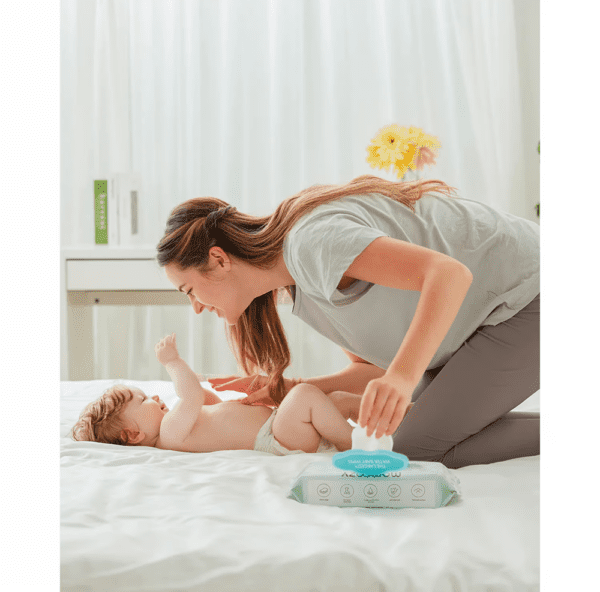 Lingettes Bébé Momcozy – Douceur & Nettoyage Sans Rinçage | Peaux Sensibles