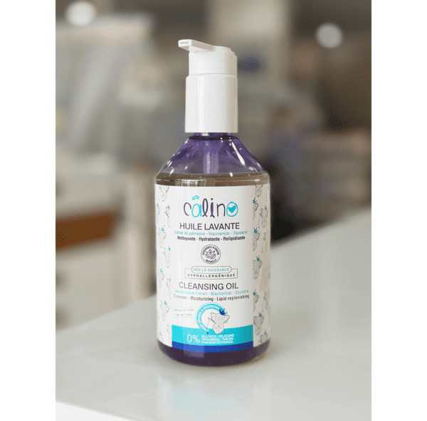 Huile Lavante Calino à la Guimauve – Gamme Violette | Douceur & Hydratation Bébé