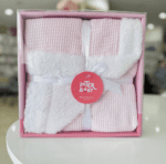 Plaid Bébé Interbaby Rose et Blanc Ultra Doux 80x110 cm
