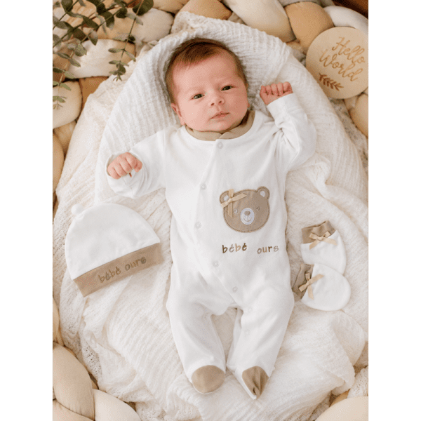 Grenouillère bébé ours 0-3 mois