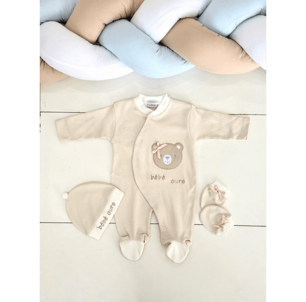 Grenouillère bébé ours 0-3 mois