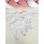 Sortie clinique bébé fille blanche et rose 4 pièces naissance 0 3 mois