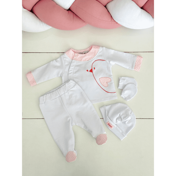Sortie clinique bébé fille blanche et rose 4 pièces naissance 0 3 mois