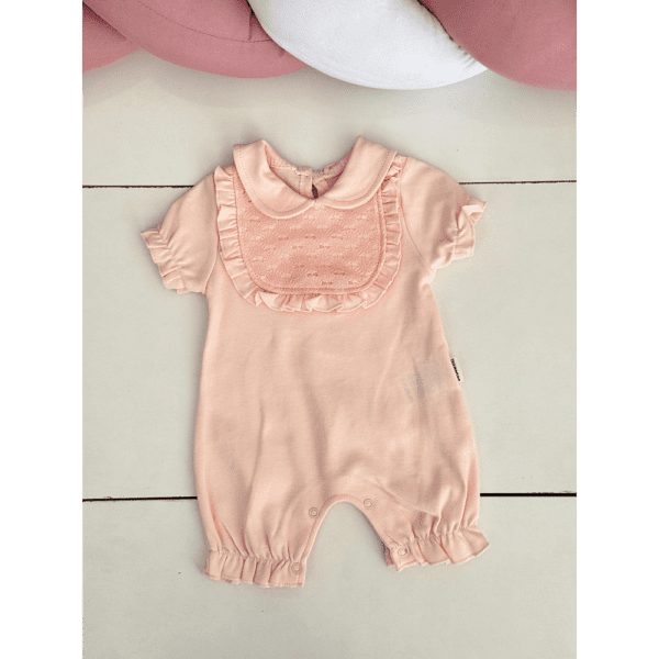 Barboteuse bébé fille rose avec dentelle élégante 0 3 mois