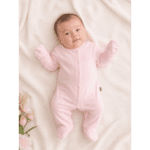 Grenouillère bébé fille rose avec moufles intégrées 0 3 mois