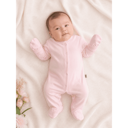 Grenouillère bébé fille rose avec moufles intégrées 0 3 mois