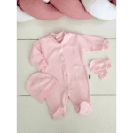 Grenouillère bébé fille rose avec moufles intégrées 0 3 mois