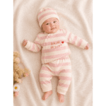 Sortie clinique bébé fille rose rayée 5 pièces naissance 0 3 mois