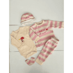 Sortie clinique bébé fille rose rayée 5 pièces naissance 0 3 mois