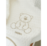 Plaid Bébé Mora en Coton Doux Écru avec Motif Ours