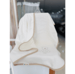 Plaid Bébé Mora en Coton Doux Écru avec Motif Ours