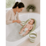 Kit Bain Bébé Pliable 3 Pièces – Support de Bain, Seau et Casserole d’Eau