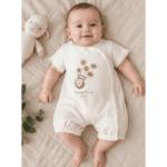 Combishort Bébé en Coton avec Broderie Florale
