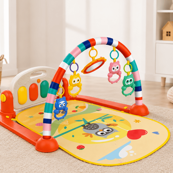 Tapis d’Éveil Bébé avec Piano Musical et Arche de Jeux Huanger
