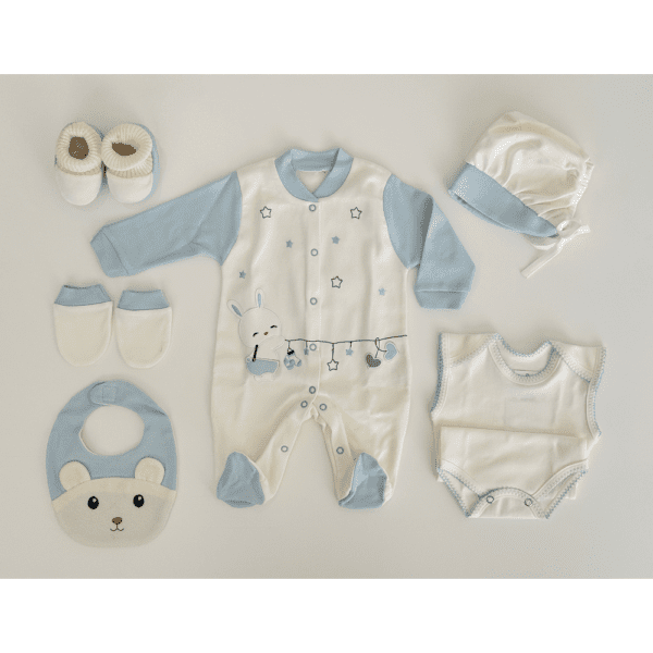 Sortie Clinique Bébé Garçon 7 Pièces motif lapin
