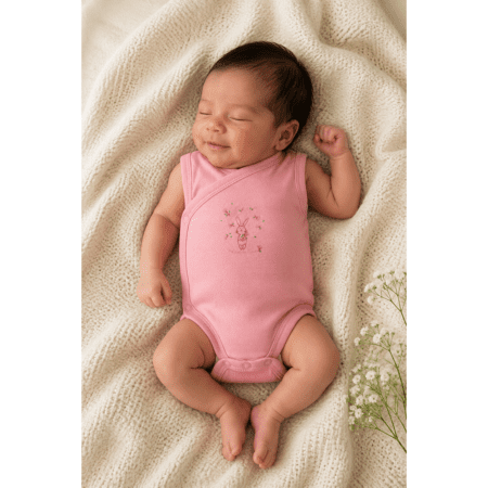 Body Sans Manches Croisé Rose