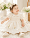 Robe Bébé Fille Beige Clair Brodée