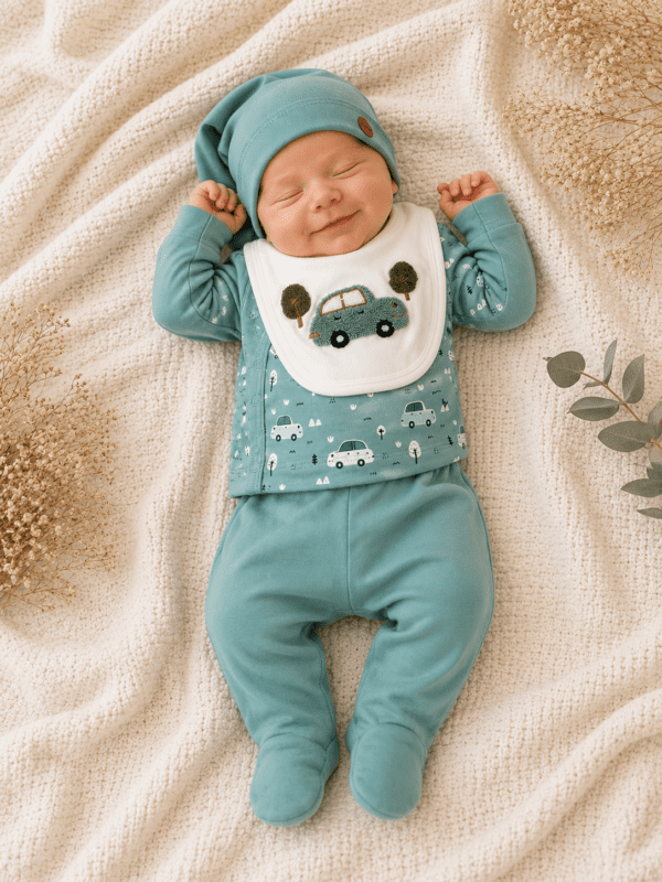 Sortie Clinique Bébé Garçon 5 Pièces Vert Sauge