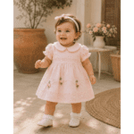 Robe Bébé Fille Beige Clair Brodée